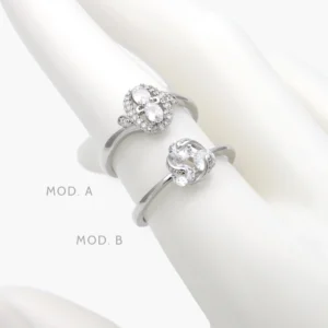 Anillo Zirconias Blancas Chapa de Rodio 696