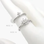 Anillo Corona Cruz Chapa de Rodio 699