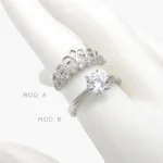 Anillo Corona Zirconia Blanca Chapa de Rodio 703