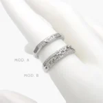 Anillo Eslabones Chapa de Rodio 706 - Modelo A - 6