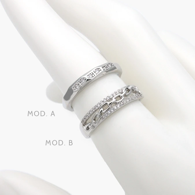 CB0706 Anillo Eslabones Chapa de Rodio 706 - Imagen 1