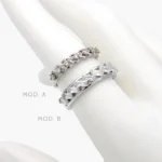 Anillo Churumbela Zirconias Chapa de Rodio 710 - Modelo A - 6