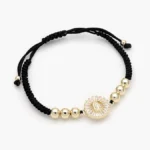 Pulso Tejido Negro Ajustable Virgen Guadalupe Chapa de Oro 343