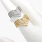 Anillo Ajustable Zirconias Blancas Chapa de Oro/Rodio 1412 - Oro