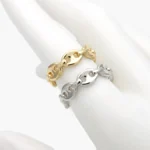 Anillo Ajustable Eslabones Chapa de Oro/Rodio 1414