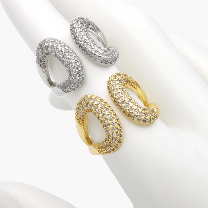 CTB1416 Anillo Ajustable Chunky Chapa de Oro/Rodio 1416 - Imagen 1