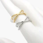 Anillo Ajustable Liso Sin Piedras Chapa de Oro/Rodio 1418