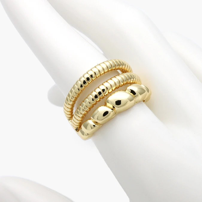 CTB1421 Anillo Ajustable Chunky Chapa de Oro 1421 - Imagen 1