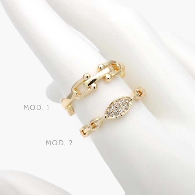 CTB1424 Anillo Eslabones Chapa de Oro 1424 - Imagen 1