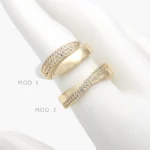 Anillo Ajustable Zirconias Blancas Chapa de Oro1431