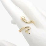 Anillo Ajustable Serpiente Chapa de Oro 1442