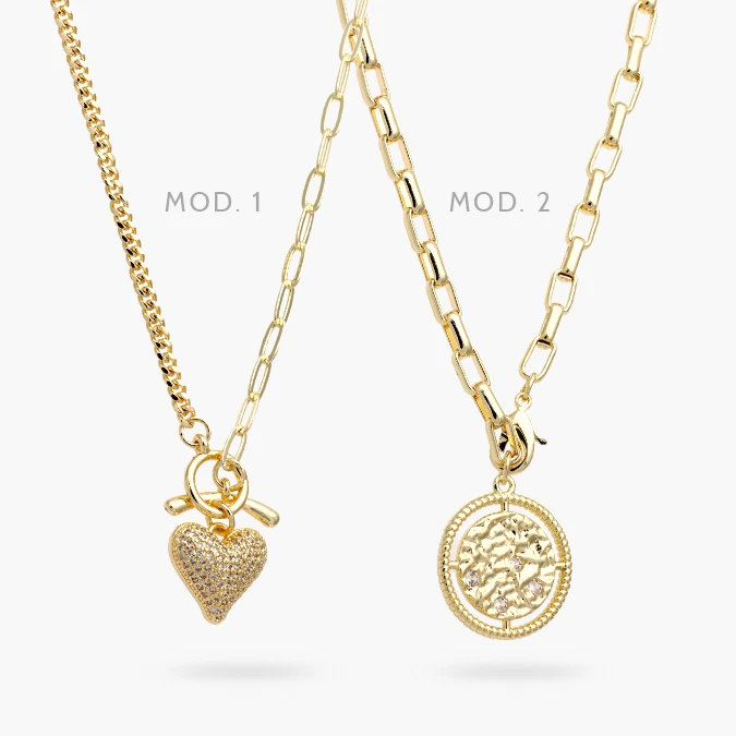 CTD0740 Collar Corazón Chapa de Oro 740 - Imagen 1