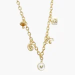 Collar Corazones Concha Abeja Chapa de Oro 744