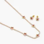 Juego Fiesta Estrellas Zirconias Colores Chapa de Oro 201