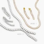Juego Fiesta Zirconias Blancas Chapa de Oro 205