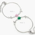 Pulso Ajustable Flores Mariposas Chapa de Rodio 796
