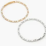 Pulso Tenis Zirconias Blancas Chapa de Oro/Rodio 802