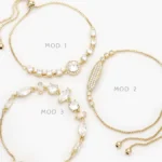 Pulso Ajustable Zirconias Blancas Chapa de Oro 879 - Modelo 1