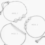 Pulso Ajustable Zirconias Blancas Chapa de Rodio 883 - Modelo 1