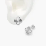 Broqueles Plata .925 Flor Trébol 0143