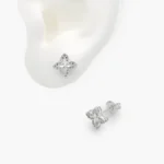 Broqueles Plata .925 Flor Trébol 0144