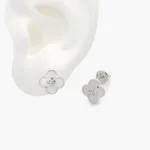 Broqueles Plata .925 Flor Trébol 0153