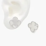 Arracadas Plata .925 Flor Trébol 0157