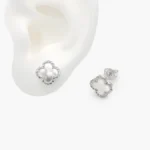 Broqueles Plata .925 Flor Trébol 0158