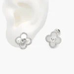 Aretes Plata .925 Flor Trébol 0162