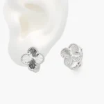 Arracadas Plata .925 Flor Trébol 0163