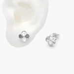 Broqueles Plata .925 Flor Trébol 0165