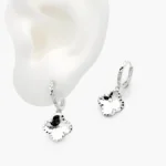 Arracadas Hoops Plata .925 Flor Trébol 0166