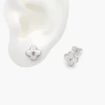 Broqueles Plata .925 Flor Trébol 0168