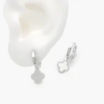 Arracadas Hoops Plata .925 Flor Trébol 0173