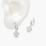 Arracadas Hoops Plata .925 Flor Trébol 0174