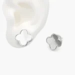 Arracadas Plata .925 Flor Trébol 0175