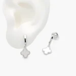 Aretes Plata .925 Flor Trébol 0176